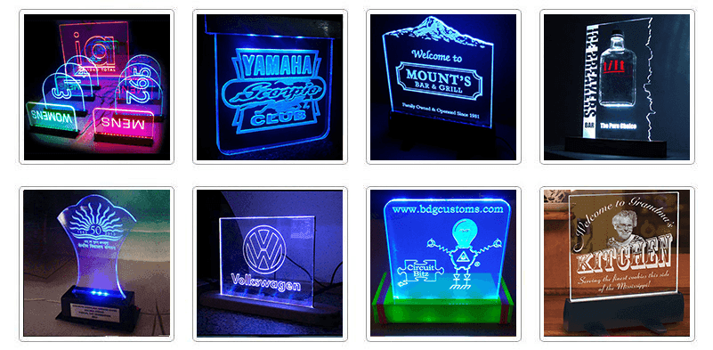 Acrylic Lighted Edge Lit Led Sign