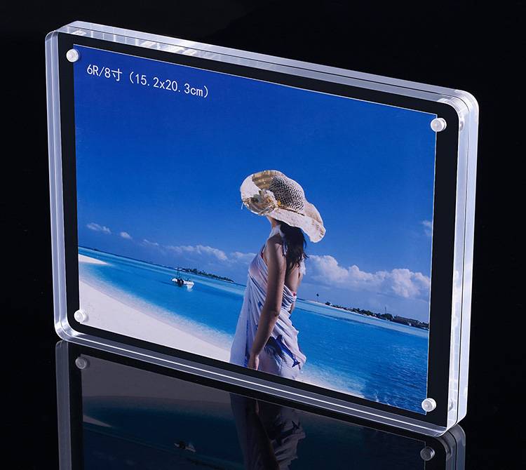 Clear Acrylic Magnet Photo Frame Block