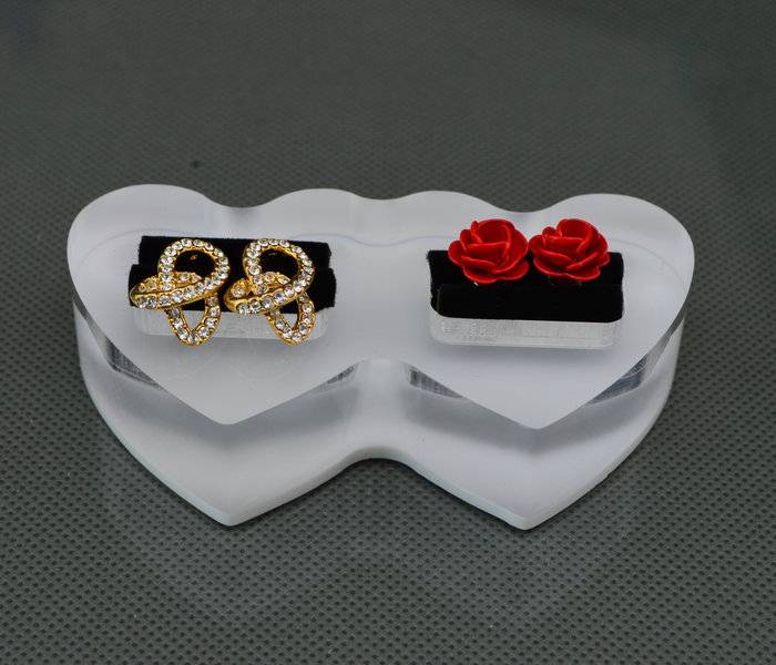 Heart-shaped Jewelry Display Acrylic Finger Ring Display Stand Ring Holder
