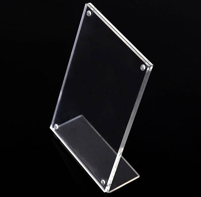 L-shaped Table Magnetic Clear Acrylic Menu Sign Card Stand