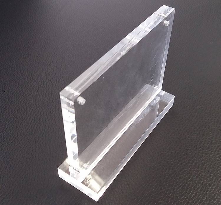 Desktop Acrylic Sign Holders T-shaped Table Tents with Magnet Enclosures