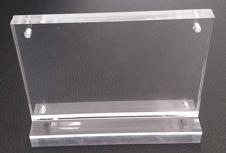 Desktop Acrylic Sign Holders T-shaped Table Tents with Magnet Enclosures
