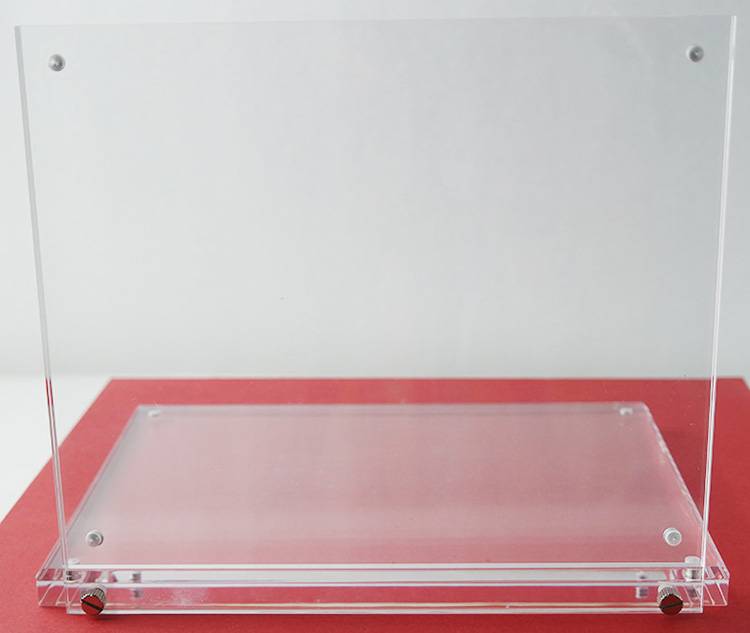 Clear Acrylic Countertop L Shaped Business Display Stand