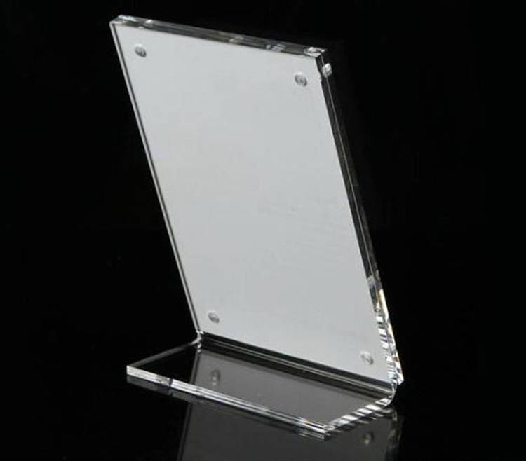 Tabletop L Shaped Acrylic Sign Holder With Magnet