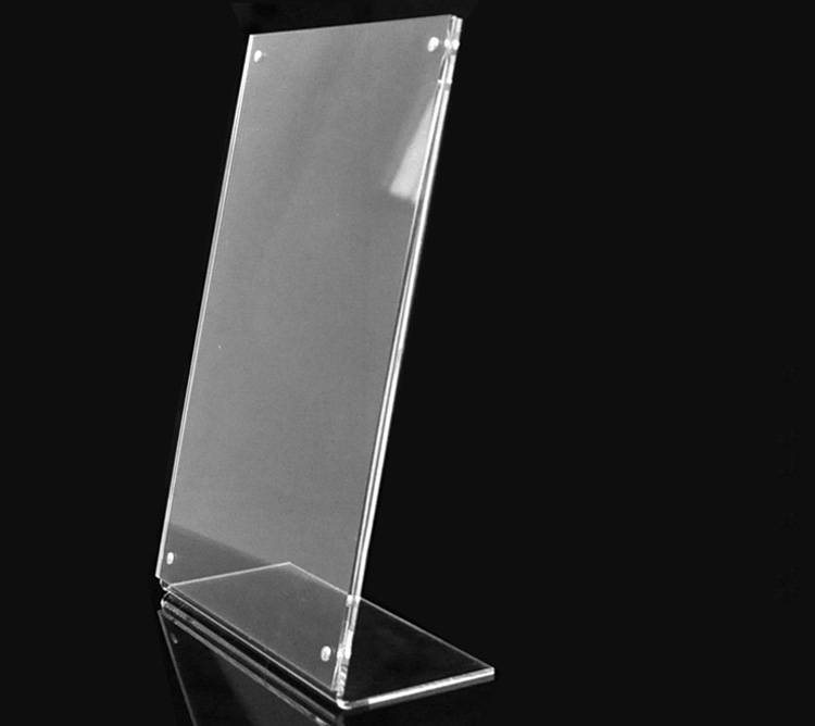 Tabletop L Shaped Acrylic Sign Holder With Magnet