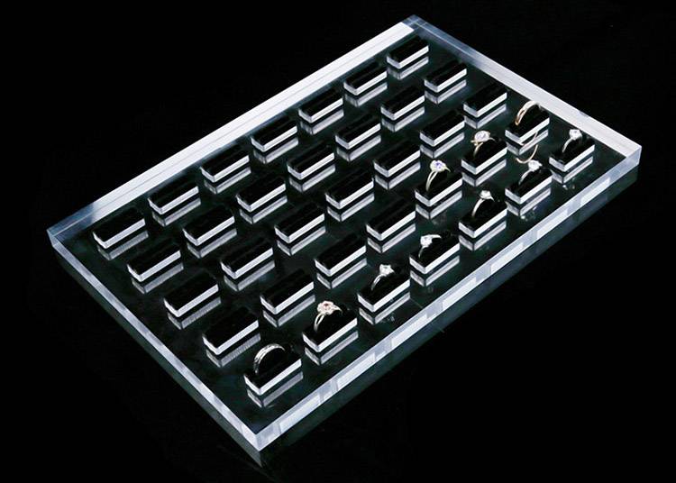 Jewelry Ring Display Organizer Storage Box Case Tray Holder with 35 Slot Ring Display
