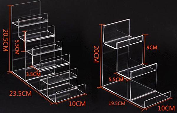 4-tier Clear Acrylic Wallet Display Stand Holder Purse Display Stand