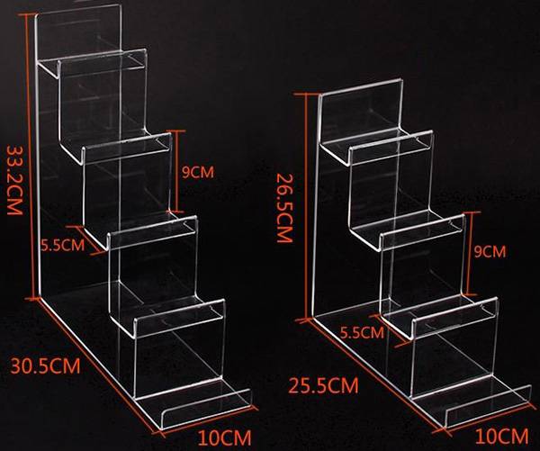 4-tier Clear Acrylic Wallet Display Stand Holder Purse Display Stand