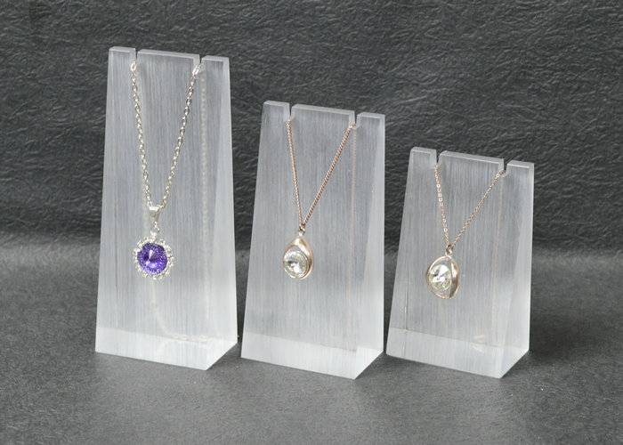 Frosted Acrylic Block Necklace Display Stand Matte Acrylic Jewelry Set