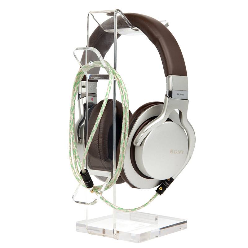 Acrylic Headset Headphone Stand Cellphone Holder with Cable Organizer
