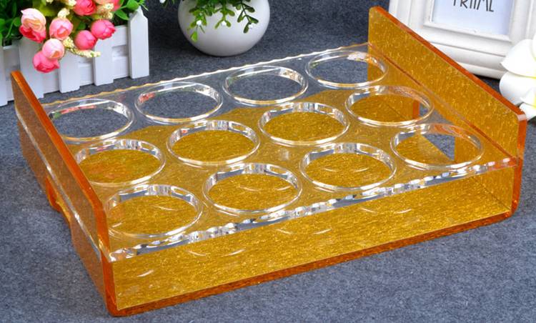 6 Round 2 Rows Acrylic Whiskey Spirits Wineglass Holder