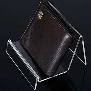 Clear Acrylic Wallet Display Stand Holder Leather Handbag Purse Display Stand XH0105
