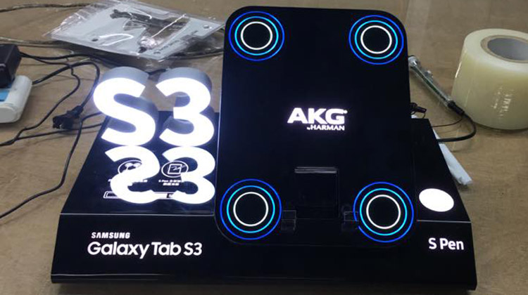 Samsung Tab S3 Black Acrylic Lighted Display Stand