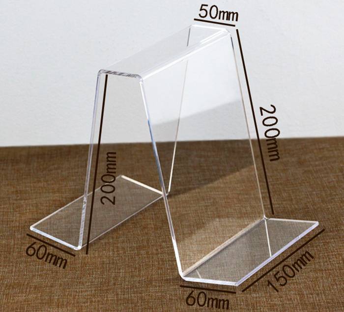 Large Acrylic Book Plate Retail Shop Display Stand Rest