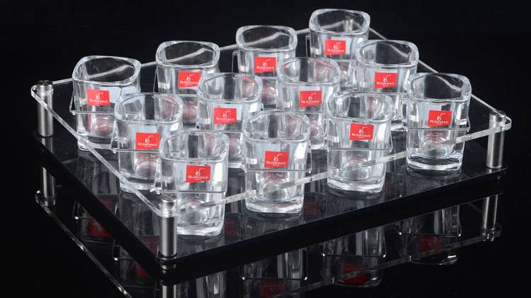 12 Holes Liquor Cup Rack Acrylic 3 Rows Wine Glass Cup Holder