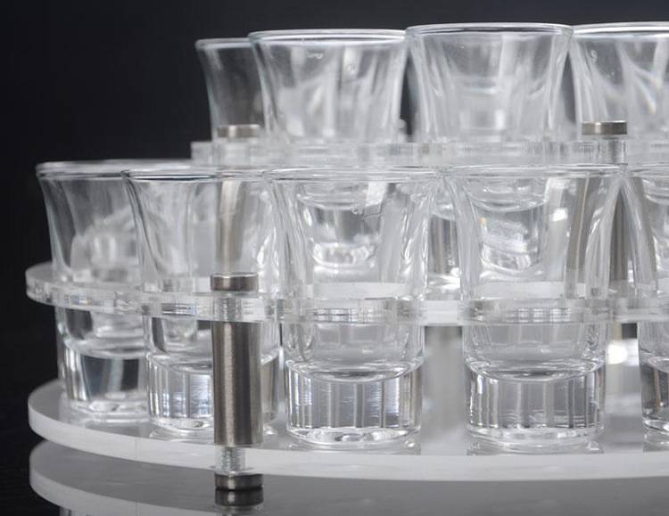 Round Holes 2 Tiers Acrylic Drinks Wine Cup Holder Tray