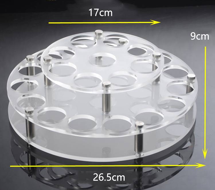 Round Holes 2 Tiers Acrylic Drinks Wine Cup Holder Tray