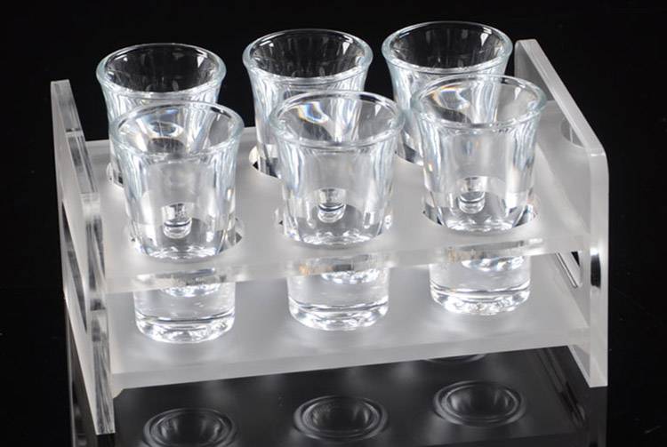 Frosted Acrylic 2 Rows 6 Round Holes Wine Glass Cup Holder