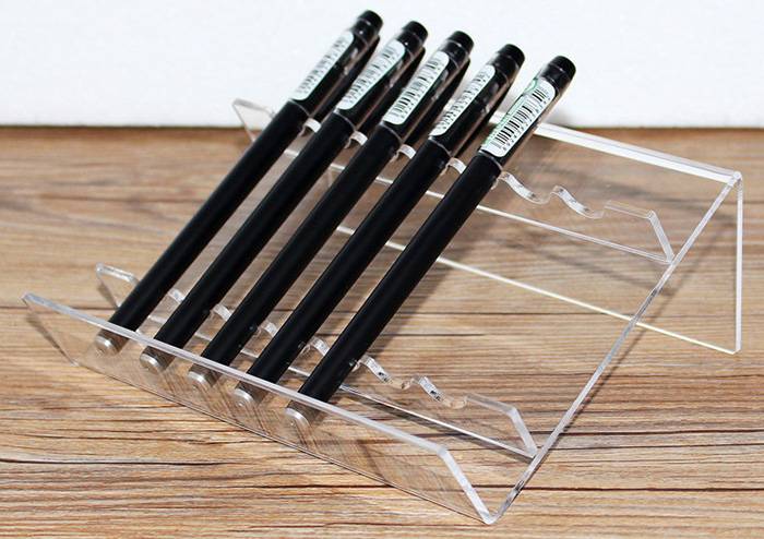 Clear L-Shaped Acrylic Pen Stand for 8 Pens