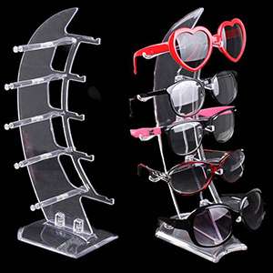 Desktop 5 Tier Clear Acrylic Sunglasses Eyeglasses Display Stand Holder XH43