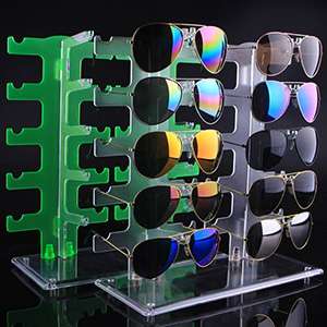 Acrylic Crystal Clear Display Retail Show Glasses Display Stand (10 Pairs) XH48