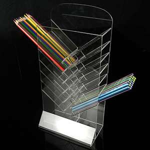 Acrylic Clear Office Home Desk Top Pen Holder 7-Tier Display Stand XH62