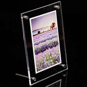 Clear Desktop Frameless Acrylic Photo Frame with Standoff XH00227