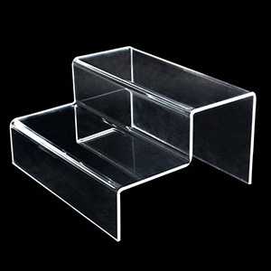 Counter Top 2 Tier Acrylic Holder Display Nesting Plinths Shelf Riser XH0127