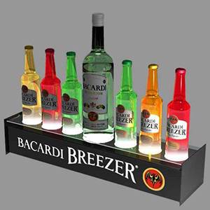 LED Illuminated Bottle Display Shelves