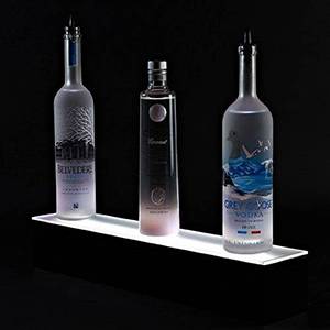 One Tier Illuminated LED Liquor Shelf Display
