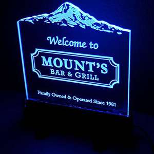Counter Top Illuminated Acrylic Edge Lit Signs Holders