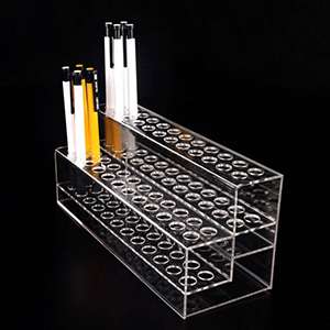 48 Pen 2 Tier Clear Acrylic Display Stand Marketing Holders XH0131