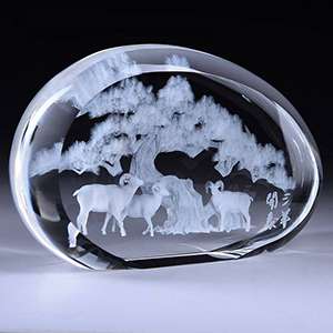 Super Clear Crystal Ice Cube with Lasered 3D Image Inside for Company Gifts