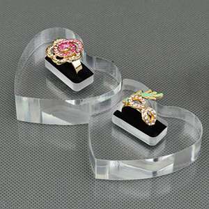 Heart-shaped Jewelry Display Acrylic Finger Ring Display Stand Ring Holder