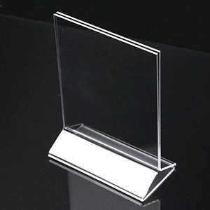 Double Sided Clear Acrylic Sign Holder with T-Shaped Base Ad Frame
