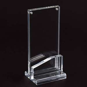 Pocket Vertical Business Card Display Stand with Sign Holder