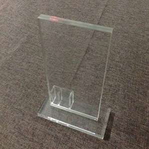 T-Shaped Acrylic Sign Holders with Business Card Holder