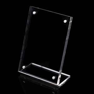 L-shaped Table Magnetic Clear Acrylic Menu Sign Card Stand