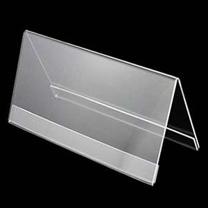 Acrylic V Shape Sign Display Holder, Nameplate Holder, Table Number Holder