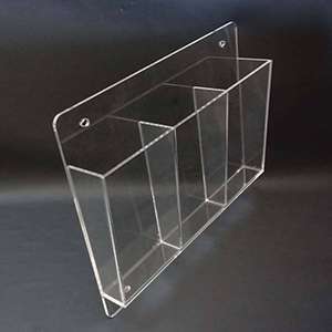 Clear Acrylic Hanging Magazine Rack with Pockets