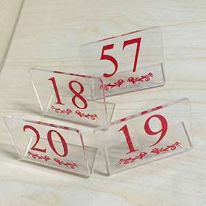 L-Shaped Acrylic Table Numbers Restaurant Cafe Office Sign Stand