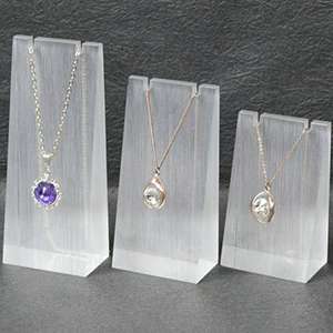 Frosted Acrylic Block Necklace Display Stand Matte Acrylic Jewelry Set