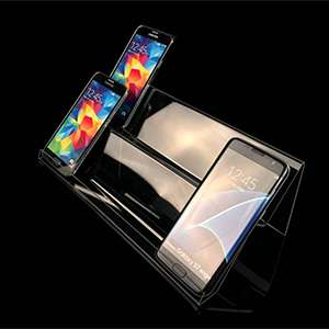 Clear Acrylic Long Shelf Mobile Cell Phone Holder Display Stand Cell Phone Holder