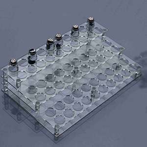Clear Acrylic Test Tube Rack Holder Stand Shelf with 60 Holes
