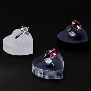 Heart-shaped Acrylic Jewelry Display Finger Ring Display Stand Ring Holder