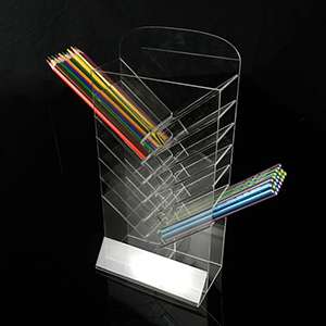 Acrylic Clear Office Home Desk Top Pen Holder 7-Tier Display Stand