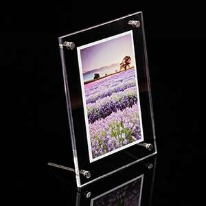 Clear Desktop Frameless Acrylic Photo Frame with Standoff XH00227