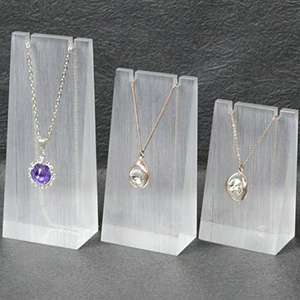 Frosted Acrylic Block Necklace Display Stand Matte Acrylic Jewelry Set XH0038