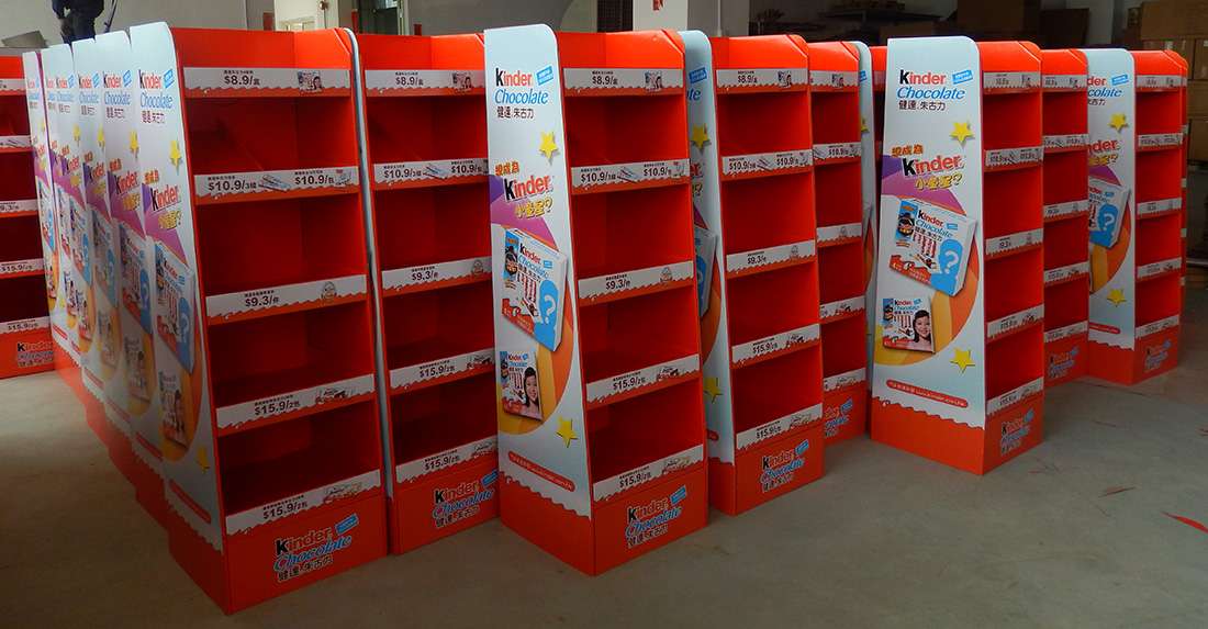 Kinder Point of Sale Retail Corrugated Cardboard Display Stands