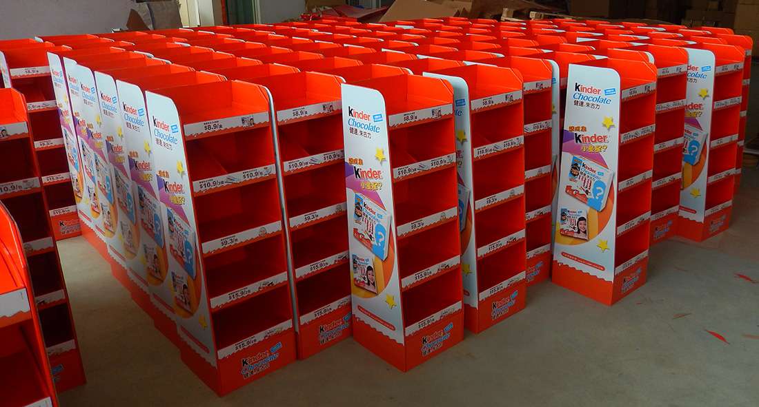 Kinder Point of Sale Retail Corrugated Cardboard Display Stands